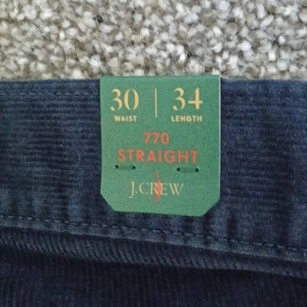 New J. Crew 770 Straight-Fit Five-Pocket Pant in Stretch Corduroy Navy 30/34